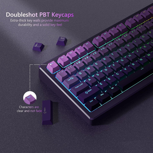 Womier Shine Through Pbt Keycaps 60 75 100 Percent Cherry...