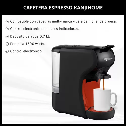 Cafetera Kanji Automatica Multicapsula Y Cafe Molido 0,7lts