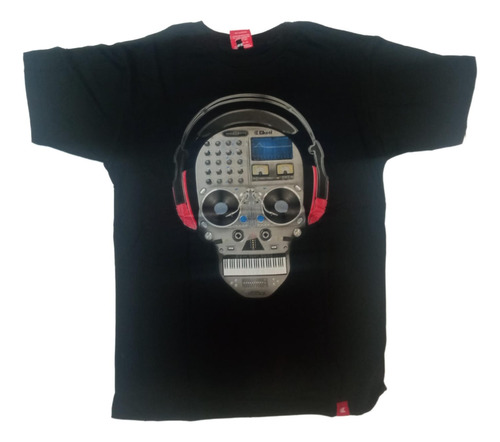 Remera Musical Calavera Consola Dj Algodon Premium