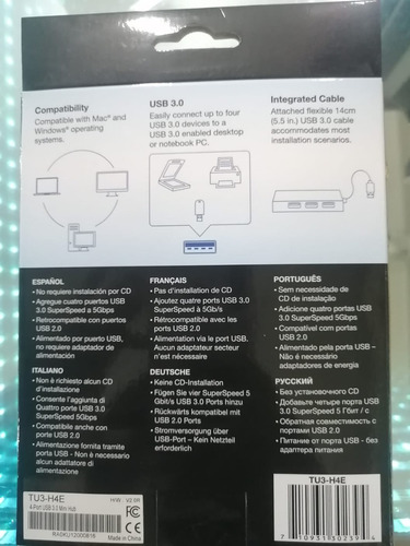 Imagen 3 de 6 de Mini Hub Usb 3.0 De 4 Puertos Tu3-h4e Trendnet, Versión V2.
