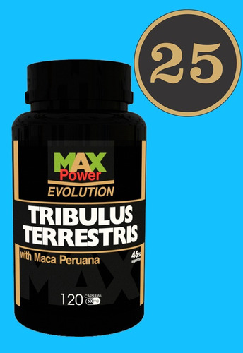 Kit 25 Tribulus Tribulus Com Maca Peruana 120 Cps Cada