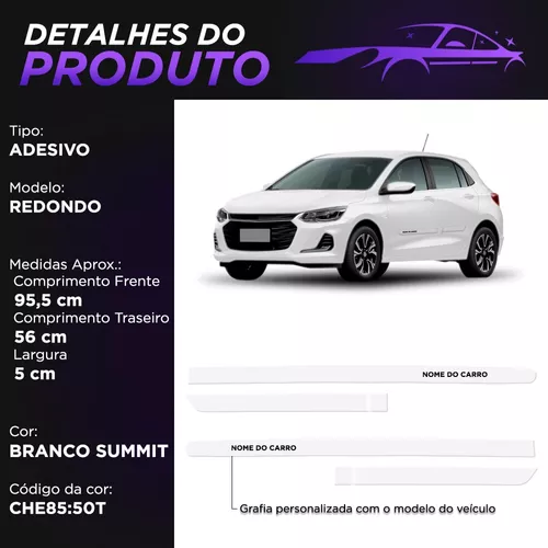 Jogo Friso Lateral Novo Onix 2020/2022 Branco Summit em Promoção na  Americanas