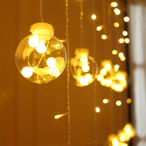 Imagen 7 de 8 de Luz Led Navidad Cascada Esferas Decorativa Adorno 3 Mts Boda