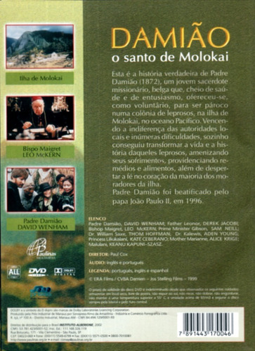Dvd - Damião: O Santo De Molokai - ( Molokai: The Story Of F