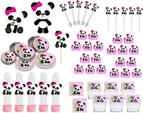 Kit Festa Infantil Panda Menina 161 Peças