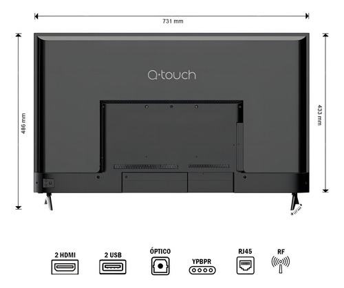 Pantalla Televisor Smart Tv Q-touch 32 D-led Qn3223 Negro