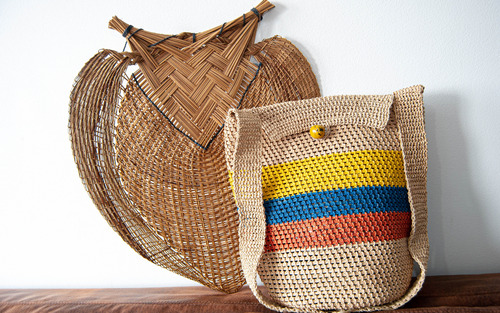 Bolso Mochila En Palma Natural Colombia