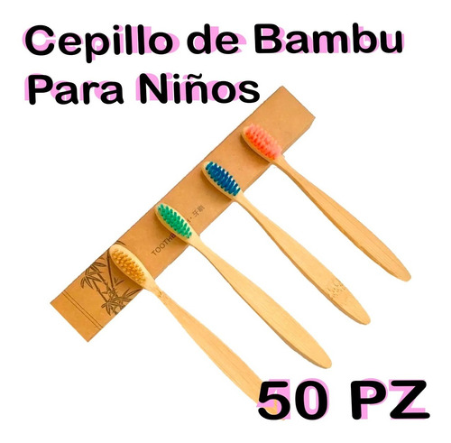 Paquete Cepillo De Dientes Ecológico De Bambú Niños