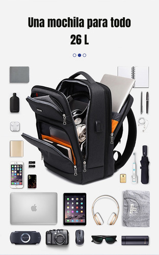 Mochila Notebook Inteligente Con Usb Negra By Lubabycas