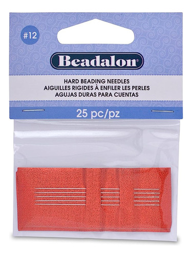 Beadalon Hard Beading Needles #12 25 Piezas