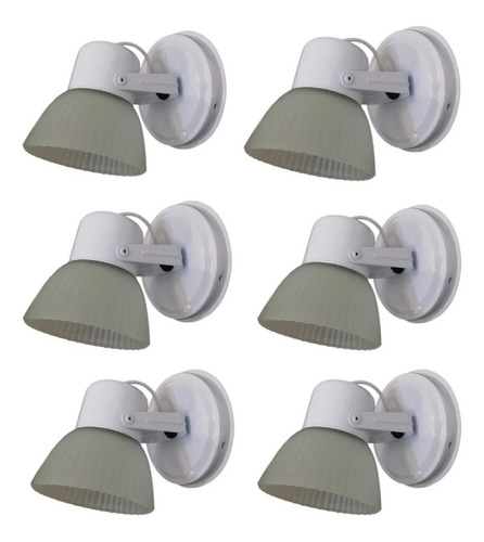 Pack X 6 Spot Aplique De Pared De Una Luz Con Tulipa Raye