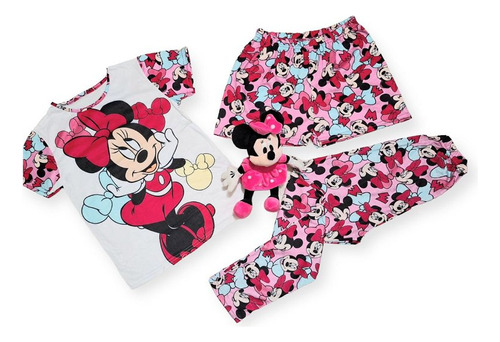 Pijama Dama 3 Piezas Pantalon Remera Short Varios Personajes