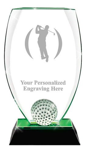 Trofeo Golf 9 1 2  Custom Crystal Masculino Grabado