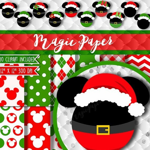 Papeles Fondos Digitales - Mickey Mouse Christmas Magic Pape