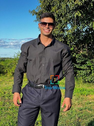 Imagem 2 de 4 de Camisas Social Masculina Slim - Promoção - Pp Ao Plus Size
