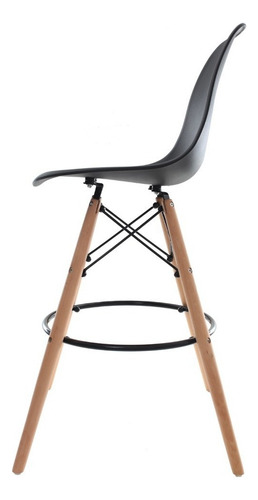 Kit 2 Banquetas Altas Para Bar Cozinha Charles Eames Eiffel Cor Banqueta Alta Com Encosto Para Cozinha Bar Balcão Charles Eames Eiffel Preta