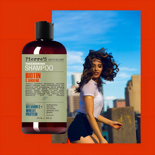 Shampoo Pierres Apothecary Biotin Ginseng 473ml