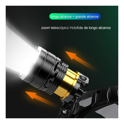 Para Linterna De Cabeza Recargable Profesional Linterna De