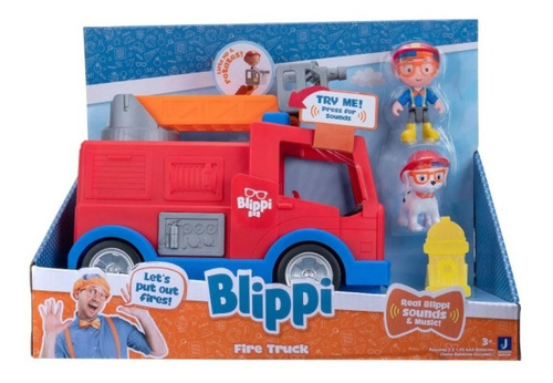 Blippi Figura Blippi Y Perrito Bomberos Camion Sonidos 2022