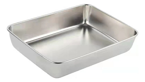Bandeja De Comida Rectangular De Acero Inoxidable L 0004
