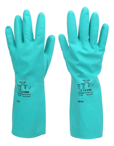 Guantes De Protección: 1 Par De Caucho De Nitrilo Resistente