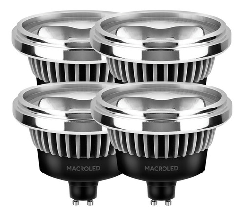 Lámpara Ar111 Dimerizable Pro Led Macro 11w Cálida Pack X4