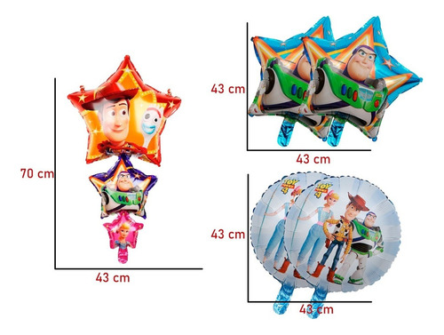 Kit 5 Pzs Globos Metalico Personaje Buzz Ligthyear 73cm