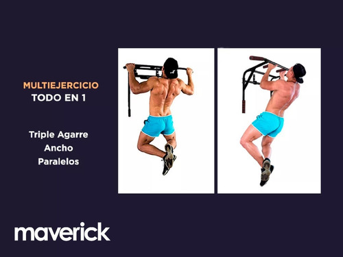 Imagen 2 de 9 de Barra Ejercicio Paralelas Dominadas Fitness Gym Maverick