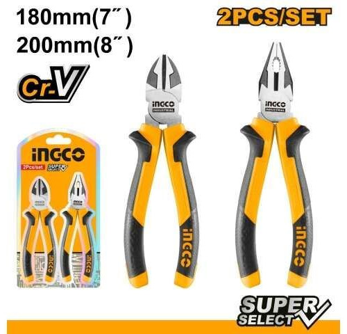 Set X 2 Pinza Y Alicate Super Select Hkps28213 Ingco - Ynter