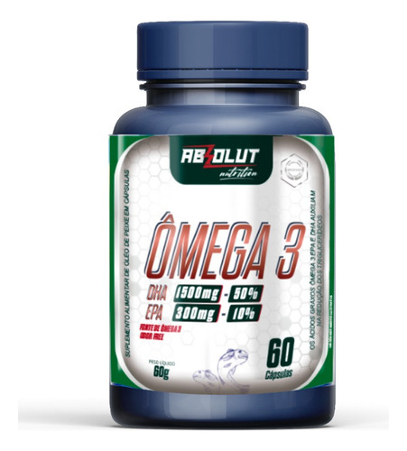 Omega 3 Mega Dha 1500dha 300epa 60 Capsulas Absolut Sabor Sem Sabor