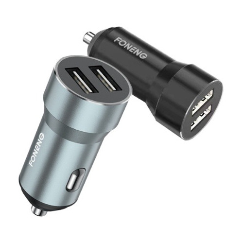 Cargador Adaptador Celular Para Auto X2 Usb 2.4a Foneng C08 