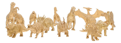 Figuras Doradas Modelo Dinosaurio Dorado Pequeño, 14 Unidade