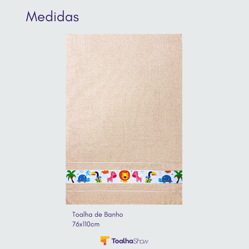 01 Toalha De Banho Infantil Kids Macia Com Desenhos 76x110cm Cor Azul-claro