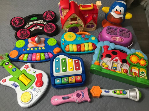 Lote Juguete Teclados Bateria Microfonos Guitarra Infantil