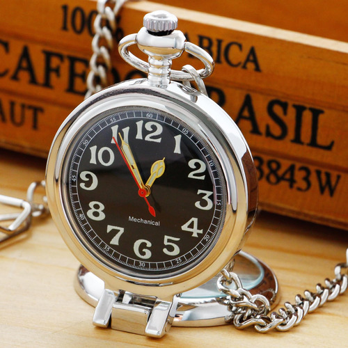 Reloj De Bolsillo Mecánico Acero Inoxidable Para Hombre Color