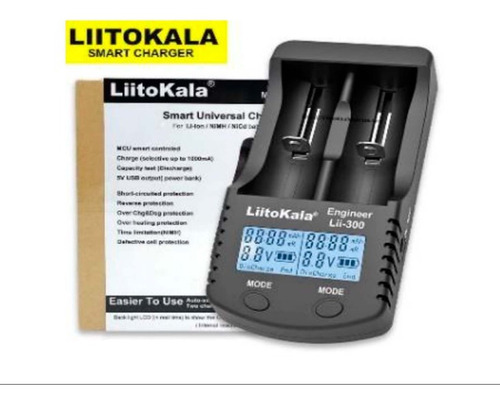 Liitokala Model 300 Cargador Smart Baterias Ion/litio18650x2