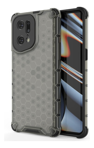 Funda Honeycomb Pc+tpu Negra Para Oppo Find X5 Pro