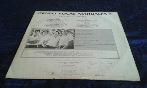 Grupo Vocal Atahualpa -cuando Canto- Vinilo