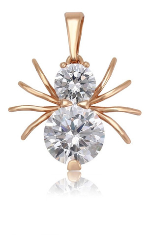Dije Araña Oro Laminado 18k Diamante Ruso Insecto