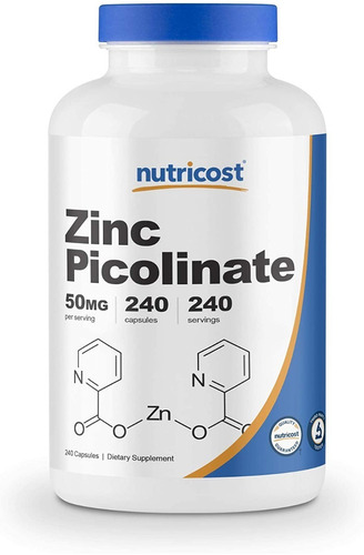 Zinc Picolinato 50 Mg 240 Cápsulas Disponible!