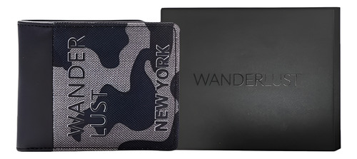 Billetera Hombre Wanderlust Negro Camuflado
