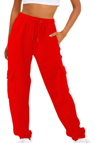 Pantalones A La Moda Para Mujer Con Cordones Y Bolsillos