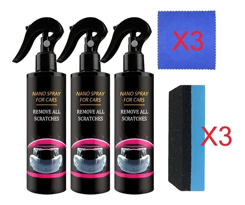 3 X 120 Ml Reparación De Arañazos De Coche Nano Spray Selan