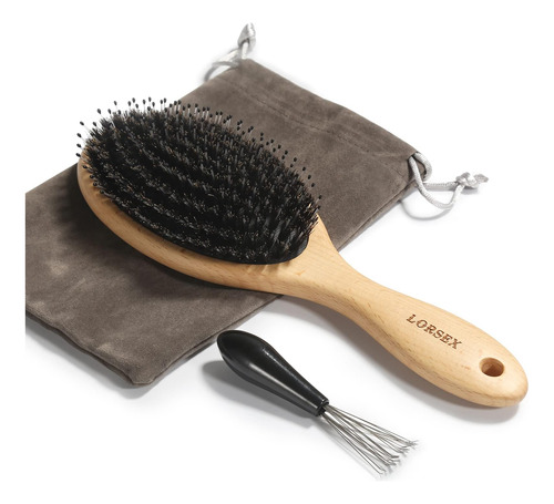 Cepillo Para El Cabello, Cepillo De Cerdas De Jabalí Lorsex 