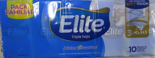 Pañuelos Elite Triple Hoja Pack 100 Paquetes De 10 Pañ C/u