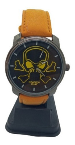 Reloj Knock Out Malla Cuero Calavera 4 Colores Hombre Newmar