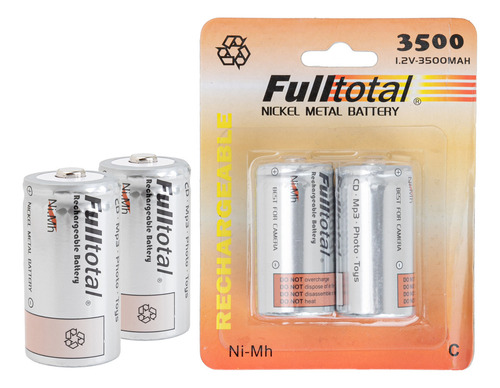 Pila C Fulltotal 3500 Mah Recargable Cilíndrica - Pack De 2 Unidades
