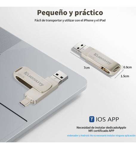 4 En 1 Memoria Flash Usb 128g Tipo C Android/iPhone/pendrive