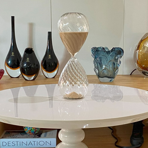 Ampulheta Decorativa 1 Hora Enfeitar Ou Cronometrar Trabalho Cor Terracota Areia 60 Minutos