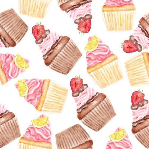 Imagem 2 de 5 de Papel De Parede Adesivo Delícia De Cupcakes N03112 Rolo De 0